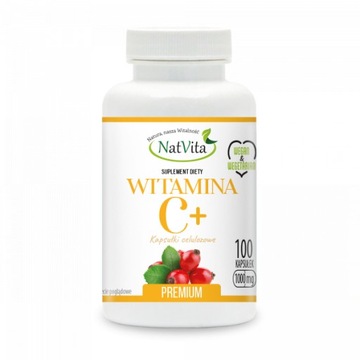 Witamina C + Kwas L-Askorbinowy Witaminy 1000mg 100 Kapsułek NatVita