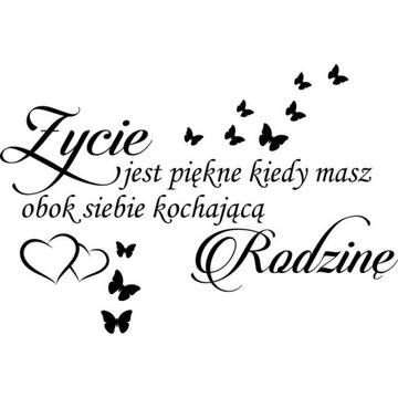 Naklejka na ścianę napis cytat Życie Jest Piękne