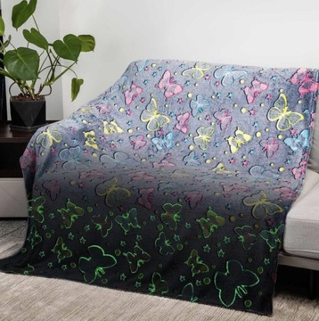 СВЕТЯЩЕЕСЯ ОДЕЯЛО 150Х200 МЯГКИЙ ПЛЕД ДЛЯ ДЕТЕЙ КРАСИВОЕ СВЕТЕНИЕ