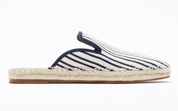 ZARA NOWE TEKSTYLNE KLAPKI BUTY MULE ESPADRYLE 38