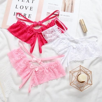 Открытые эротические трусики-стринги с кружевным отверстием