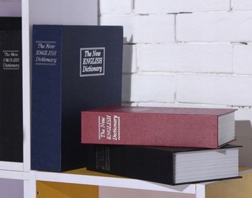 SEJF KASETKA KSIĄZKA NA PIENIĄDZE METALOWA + KLUCZ