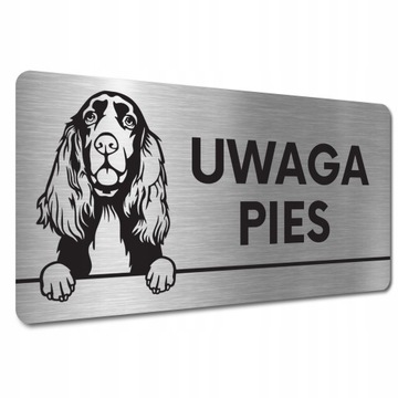 TABLICZKA UWAGA PIES ZŁY PIES Field Spaniel TABLICZKA UWAGA ZŁY PIES