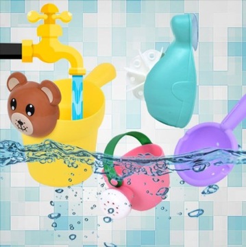 Игрушки для ванной, водные ванночки для детей, набор ведро-лейка УТКА, 12 шт.