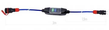 Adapter PRCD, Wyłącznik Przedłużacz różnicowo-prądowy 3M 10mA IP54