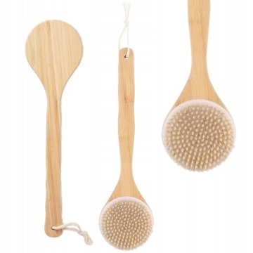 БАМБУКОВАЯ ЩЕТКА ДЛЯ МОЮЩЕГО МАССАЖА СПИНЫ + ТЕРКА ПЕМЗНАЯ ПИЛКА 4в1