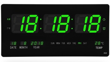 zegarek dekoracja budzik jak klapkowy retro data