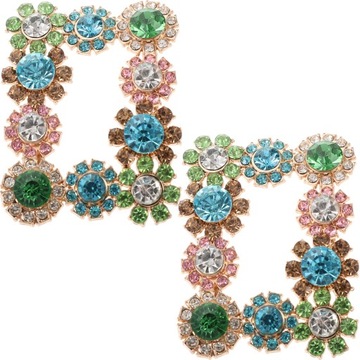 Украшение кристаллами для обуви и цветами, 2 шт.