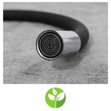 Гибкий черный излив для кухонного смесителя