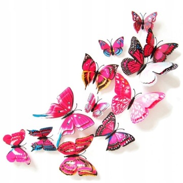 3D бабочки стикер стены бабочки розового цвета