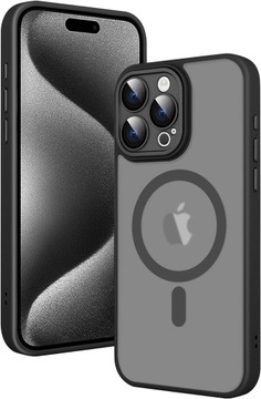 ЧЕХОЛ ДЛЯ IPHONE 15 PRO УСИЛЕННЫЙ МАТ ЧЕРНЫЙ БРОНИРОВАННАЯ ЗАЩИТА КАМЕРЫ