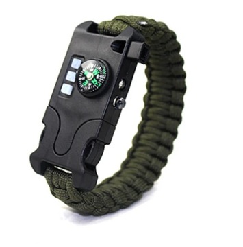 Outdoor Multifunctional Survival Laser Flashlight Paracord Bracelet 7 in 1