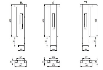БОКОВАЯ СТОЙКА 400 СЪЕМНАЯ с карманом ЗАДНЯЯ ПРАВАЯ