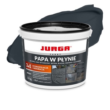 Papa w płynie nawierzchniowa ANTRACYT FOLIA na DACH płot WODOODPORNA 12kg