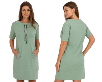 BAWEŁNIANA STYLOWA SUKIENKA DAMSKA - L/XL