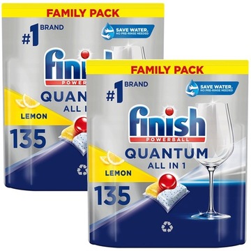 Finish Kapsułki do Zmywarki Quantum All-in-1 135 x2 270 sztuk LEMON CYTRYNA