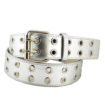 Women Men Black Belt Punk Bullet Stud Rivet Faux Leather Belt Hip Hop