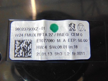 PANEL AUTORÁDIO KLIMATIZACE PEUGEOT 508 I 98023793XZ