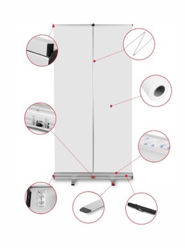ROLLUP KREATOR 85x200cm kaseta + wydruk ROLL-UP zaprojektuj SAM KREATOR