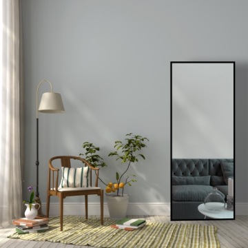 ЧЕРНОЕ ЗЕРКАЛО LOFT 70x40 ПРЯМОУГОЛЬНОЕ АЛЮМИНИЙ