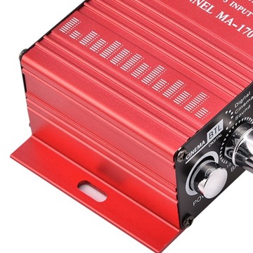 Мини 12 В 2-канальный Hi-Fi стерео бас-аудио