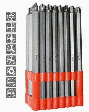 ZESTAW BITÓW UDAROWYCH KOMPLET KOŃCÓWEK DO WKRĘTARKI DŁUGIE BITY 32szt