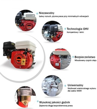 SILNIK SPALINOWY 7,5KM GX160 DO ZAGĘSZCZARKI AGREGATU +OLEJ+KLIN wałek 20mm
