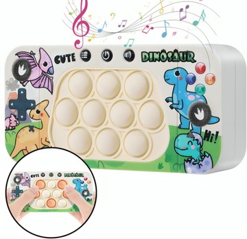 Gra zręcznościowa antystresowa pop it popit konsola push dinozaur
