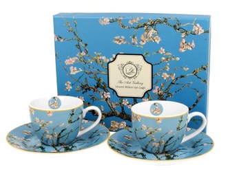 Filiżanka porcelanowa ze spodkiem 2 szt. filiżanki do espresso 110 ml