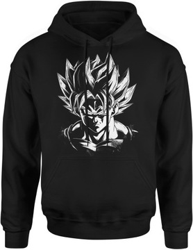 BLUZA DRAGON BALL Z GOKU SON SUPER SAIYAN MĘSKA S Z KAPTUREM DRESOWA NADRUK