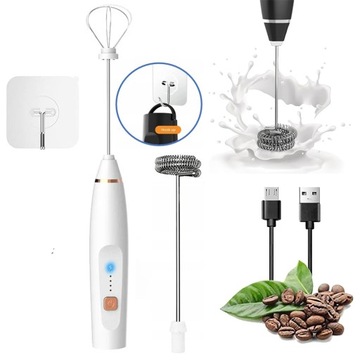 SPIENIACZ UBIJACZ DO MLEKA KAWY MINI MIKSER-2 IN 1 Z HAKIEM