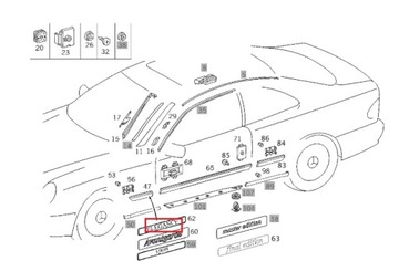 MERCEDES CLK W168 W202 W210 ZNAK BLATNÍKU PŘEDNÍ ELEGANCE