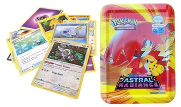 КАРТЫ ПОКЕМОНЫ МЕТАЛЛ.БАНКА 40 КАРТ + ФИГУРКИ ПОКЕМОНОВ 24 ШТ.