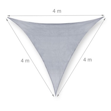Jasnoszary trójkątny żagiel przeciwsłoneczny ogrodowy 3x3x3 m