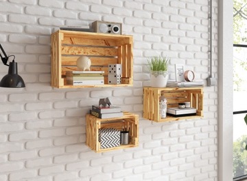 Zestaw Skrzyń Sosnowych Naturalnych Drewnianych 3 szt. | Ekologiczne |