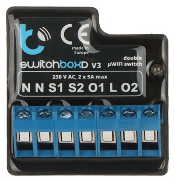 Blebox SwitchBoxD - Podwójny przełącznik ON/OFF l do 230V AC WiFi