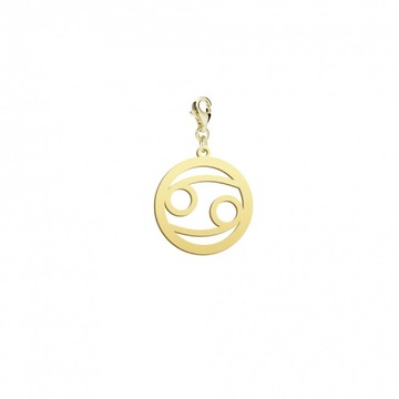 Złoty Charms Znak Zodiaku Rak Zodiak pr925 DEDYKACJA GRATIS