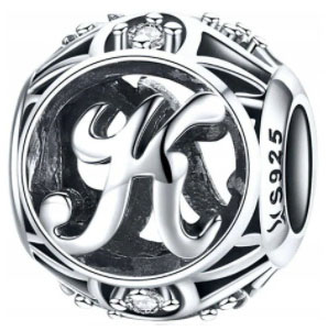 CHARMS LITERKA K Koralik LITERA CHARMS Srebro 925 Charms Trusky