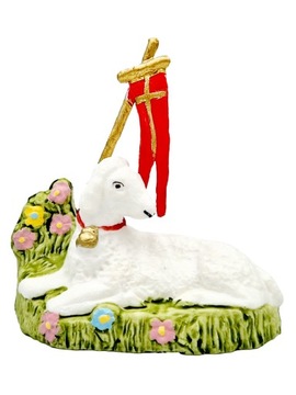 BARANEK Wielkanocny figurka ozdoba wielkanocna 7,5 cm Ręcznie malowana
