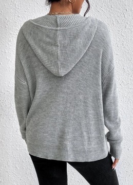 SHEIN ЖЕНСКИЙ СВИТЕР, СЕРЫЙ, БАЗОВЫЙ КАПЮШОН, 38 ЗАГРУЗОК