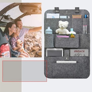 ОРГАНАЙЗЕР СИДЕНЬЯ АВТОМОБИЛЬНАЯ СПИНКА 62x42см СЕРЫЙ