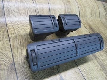 VW PASSAT B5 97-05 КОМПЛЕКТ РЕШЕТКИ ВЕНТИЛЯЦИОННОЙ ПАНЕЛИ, ЦЕНТРАЛЬНЫЙ ГРАФИТ / СЕРЫЙ