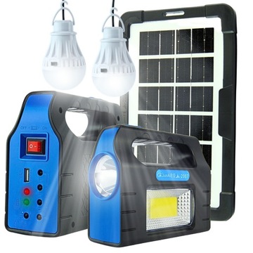 PRZENOŚNY DUŻY ZESTAW FOTOWOLTAICZNY POWERBANK SOLARNY USB LATARKA LED PV
