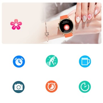 SMARTWATCH DAMSKI POLSKIE MENU ROZMOWY PULS CIŚNIENIE SPORT ZDROWIE KOLORY