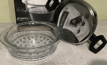 ПАРОВАРКА ДЛЯ ПАРОВАНИЯ 2 уровня СТЕКЛЯННЫЕ СИТА ИНДУКЦИОННЫЕ 20см