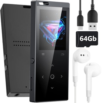 ODTWARZACZ MP4 MP3 DOTYKOWY VIDEO 64GB BLUETOOTH + SŁUCHAWKI