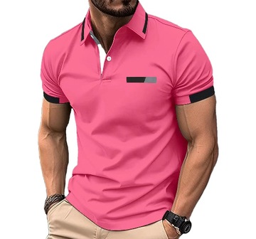 MODNA KOSZULKA MĘSKA POLO Z KRÓTKIM RĘKAWEM KOLORY S-3XL