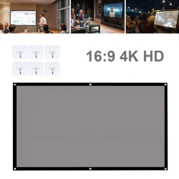 Проекционный экран, портативный проекционный экран для улицы, 84 дюйма, 16:9, Full HD