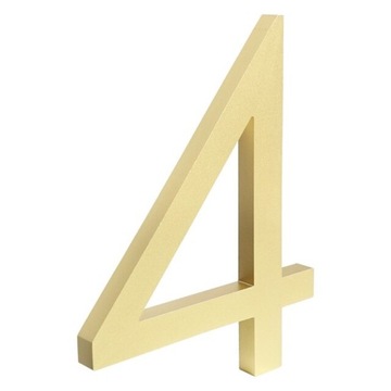 metal NUMER DOMU mieszkania CYFRA 4 złota 15 cm