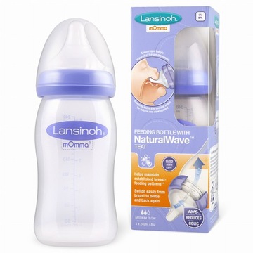 Lansinoh Butelka ze smoczkiem NaturalWave 240 ml